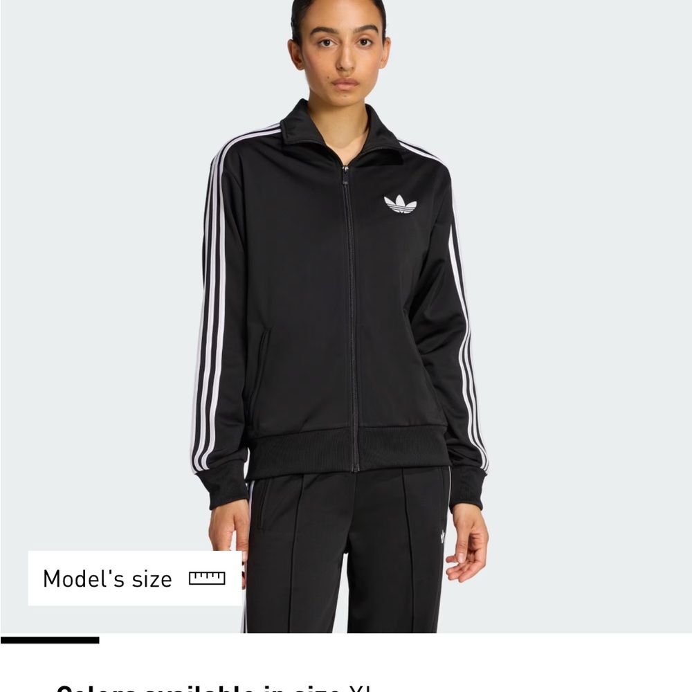 adidas Black Track Jacket with White Stripes and Trefoil